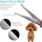 4.5" Straight Dog Scissors for Grooming Face and Paws with Safety Round Tip for Small Dogs Cats Face Paw Ears Trimmer Cat Grooming Scissors(4.5" Straight, Gray)