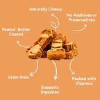 Gaines Family Farmstead Peanut Butter Coated Sweet Potato Dog Bones – 40 oz Bag, Grain-Free, Chewy, Natural Dog Treats for Digestion, Skin, Energy & Immunity – Limited Ingredient, Made in USA