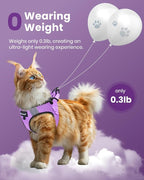 FAYOGOO Cat Harness, Cat Leash and Harness Set for Walking Escape Proof, Harness for Small Cats/Small Dogs, Large Kitten/Puppy Harness and Leash, Harness for Cats,XXL(Modern Violet, Medium)