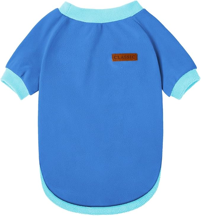 GreenJoy Classic Fleece Dog Sweater – Soft & Warm Stretchy Sweatshirt for Small Dogs & Cats, Cold-Weather Pullover for Everyday Wear (Dark Blue, X-Small)
