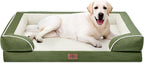 Comfort Expression Orthopedic Dog Bed for Extra Large Dogs 45x35 Inch, Waterproof Egg Crate Foam XL Pet Bed with Removable Bolsters, Dog Couch with Washable Cover & Non-Slip Bottom, Light Green