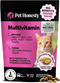 Cat Multivitamin Chews - Cat Treats for Health + Immune, Joint Support, Skin & Coat, and Digestion - Omega 3s, Lysine & Probiotics for Cats, Vitamins for Cats - Chicken (90-Day Supply)
