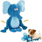 Cotton Rope Squeaky Dog Toy with Crinkle Paper – Interactive Plush Chew Toy for Small & Medium Puppies, Elephant Design