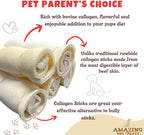 Amazing Dog Treats - Beef Cheek Rolls (6" Regular - 40 Pcs Bulk) - Safe Rawhide Alternative Dog Chew - Great for Power Chewers - Long Lasting Dog Chew - Retriever Rolls for Dogs…