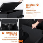 BRIOPAWS Outdoor-Cat-House-Insulated | Feral-Cat-Shelter for Winter | Weatherproof | Large Wooden Pet House for Multiple Cats | Foldable Ladder | Acrylic Side Window | Black