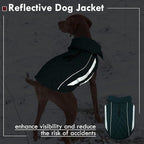 Dog Coats for Medium Dogs Waterproof Warm Winter Jacket with Leash Hole Reflective Turtleneck Fleece Snowsuit Hook & Loop Snow Jackets for Dogs, Green M