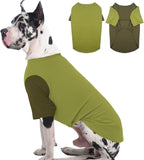 2 Pack Shirts for Large Dogs 4XL - Lightweight Breathable Dog Clothes, Prevent Overheating Summer Cool Tees for Doberman, Alaskan Malamute, Travel, Hiking, Beach, Lounge Wear, Sleep, Green