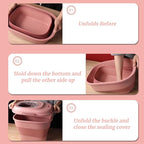Cereal Rice Food Storage Containers, Collapsible 20 to 50 Lbs Dispenser Bin with Rolling Wheel Airtight Locking Lid, Dog Pet Cat Flour Sugar Plastic Leakproof Sealable Large Kitchen Pantry Holder