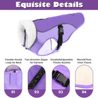 EMUST Dog Winter Coat, Thick Windproof Dog Jacket Winter, Pet Dogs Winter Vest for Small/Medium/Large Dog,New Purple, XXL