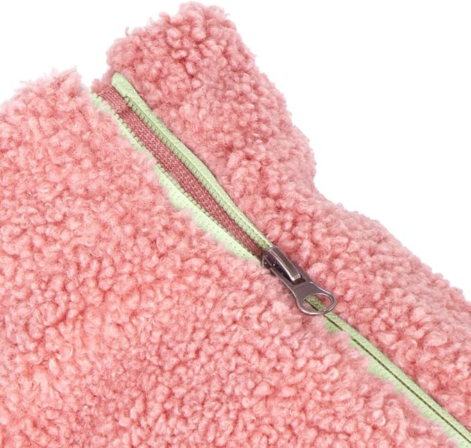 Gooby Sherpa Vest - Mauve Pink, Large - Warm Fuzzy Fleece Step in Dog Jacket Without Ring Leash - Winter Small Dog Sweater - for Everyday Use