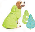 Dog Raincoat Reversible, Single Side Slicker Poncho Adjustable Waterproof Dog Rain Jacket with Leash Hole/Reflective Stripe Hooded Snowproof Windproof Clothes for Medium to 2X-Large Dogs, 2XL