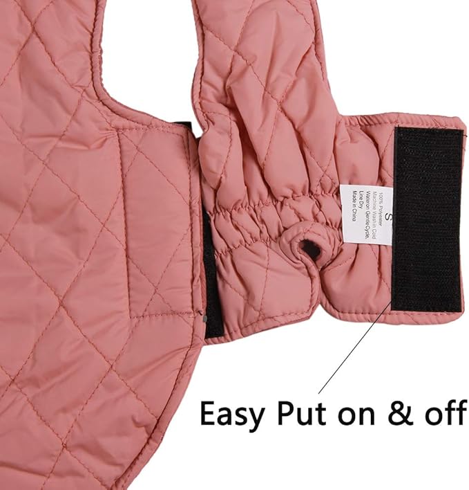Reversible Dog Coats for Small Dogs Waterproof Warm Puppy Jacket for Cold Winter,Pink S