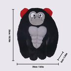 Tough Dog Toys for Heavy Chewers, Interactive Plush Dog Chew Toys with Rubber Muscles, Squeak Dog Toys for Aggressive Chewers, Dog Toy for Small Medium Large Breed (1PC-Black)