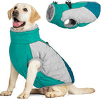 AOFITEE Dog Winter Coat, Dog Coat for Large Dogs, Reflective Large Dogs Jacket with Harness Built in and Fleece Lined, Waterproof Pet Winter Jacket Warm Snowsuit for Cold Weather, Green XXL