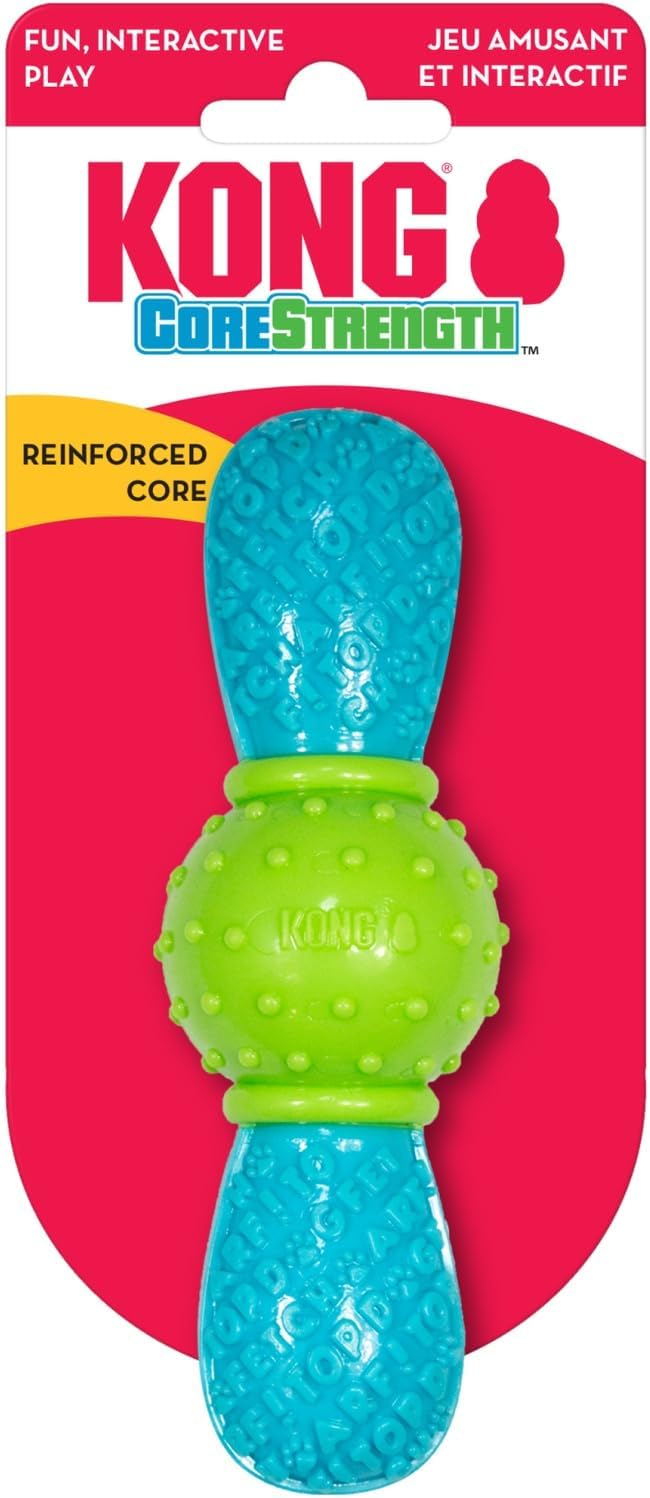 KONG CoreStrength Bow Tie Bone - Dog Dental Chew Toy - Durable, Multi-Layered Dog Toy for Enrichment Play & Dental Care - with Textured Body for Teeth Cleaning - for Small/Medium Dogs