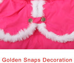 Shawl Design Fleece Lined Warm Dog Jacket for Winter Cold Weather,Soft Windproof Medium Dog Coat,Pink XL