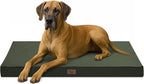 Outdoor Extra Large Dog Bed, Jumbo Waterproof Dog Bed for Large Dogs, Orthopedic Egg Crate Foam Pet Mat with Removable Oxford Cooling Cover, Dark Green
