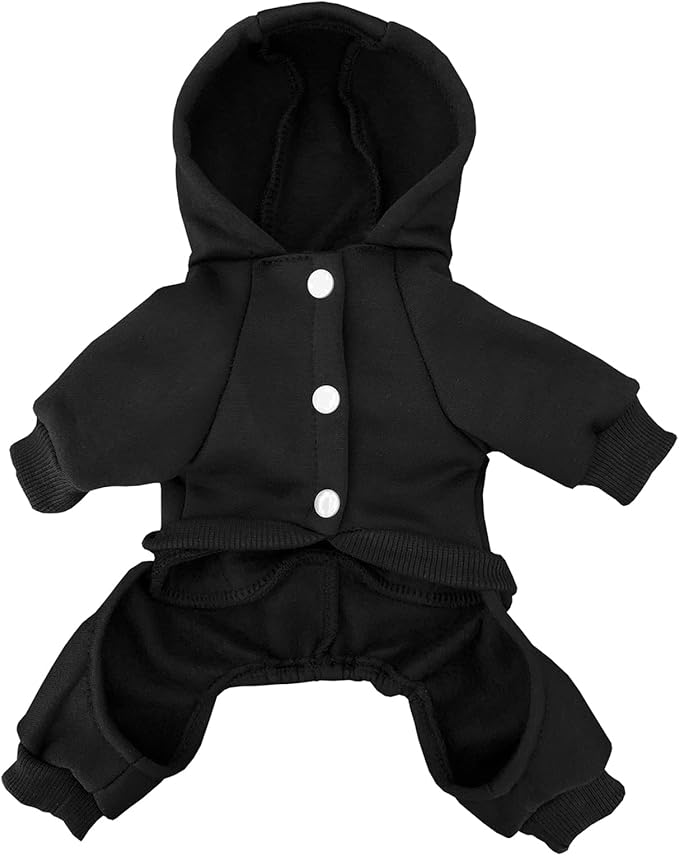 Dog Hoodie Security Clothes Tracksuit 4 Legs Jumpsuit Fleece Sweater Winter Sweat Shirt Warm Cotton Hoodies for Small Dog Medium Large Cat Black 3XL
