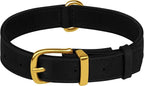 Leather Dog Collar - Heavy Duty Adjustable Soft Padded Pet Collars for Small Medium Large Dogs Breed - Black Green Brown Pink Red Blue (Black, XL, 19"-24" Neck Fit)