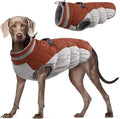 FUAMEY Dog Coat for Large Dogs,Waterproof Dog Winter Jacket with Harness Built in Puppy Cold Weather Coats Reflective Pet Vest with Zipper Warm Fleece Dogs Snowsuit Windproof Brown XXL