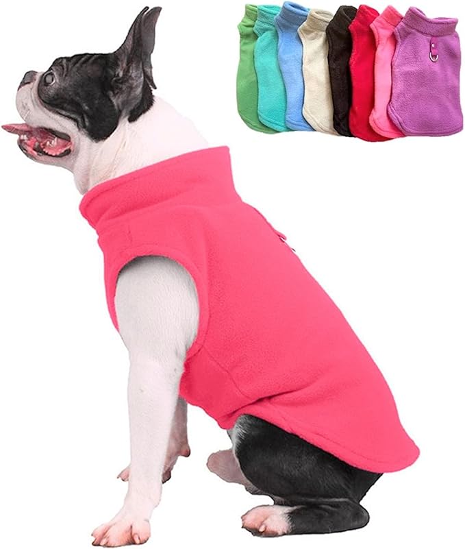 JACKO & CO - Fleece Vest Dog Sweater with Leash Ring - Soft, Warm & Lightweight Pullover Coat for Small & Medium Dogs, Puppies & Cats - Cozy Fall/Winter/Spring Pet Jacket (Pink, XX-Large 25-35lbs)
