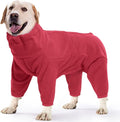 ROZKITCH Small Dog Fleece Pajamas, Pet Windproof Warm Cold Weather Jacket Vest Cozy Jumpsuit Apparel Outfit Clothes for Small Medium Large Dog Walking Hiking Sleep Red S