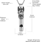 HZMAN Stainless Steel Viking Wolf Head Whistle, 80 Decibel Sports Dog Outdoor Whistle Adventure Gift