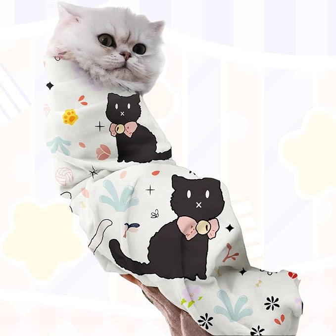 27.6"Cat Grooming Wrap (for nail trimming and veterinary care) - Large-Scale Anti-Escape Cat Containment Device- Multifunctional pet grooming essential, (C3 Suitable for 15 lbs)