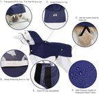 Pet Raincoat Packable Hooded Dog Rain Jacket Reflective Strips Lightweight Adjustable Poncho for Small Medium Large Dogs Blue XXL