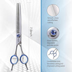 Chunkers Dog Grooming Scissors Left Handed 7.5'' Professional Thinning Shears for Dogs Pet Grooming Scissors Chunkers Shears Dog Grooming Japan 440C 70% Thinning Rate 24 Teeth(7.5'' Chunkers)