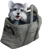 Dog Walking Bag Sling, Dog Carrier Purse with Safety Leash Clip,Warm Soft Sided Pet Carrier Purse for Small Medium Dogs Cats Portable Hands-Free Shoulder Tote for Outdoor Travel (Grayish Green)