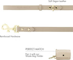 NINA WOOF Leather Dog Leash - Cupertino - Beige Slim Leash with Reinforced Hardware, European Design Soft Dog Collars, Harnesses & Leashes, 4ft
