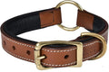 | Genuine Leather Adventure Dog Collar | Full Grain, Heavy Duty | with Inner Cushioned Padding | Best for Medium, Large & XL Dogs (X-Large (Fit Neck Size 22"-26"), Brown with Center O Ring)