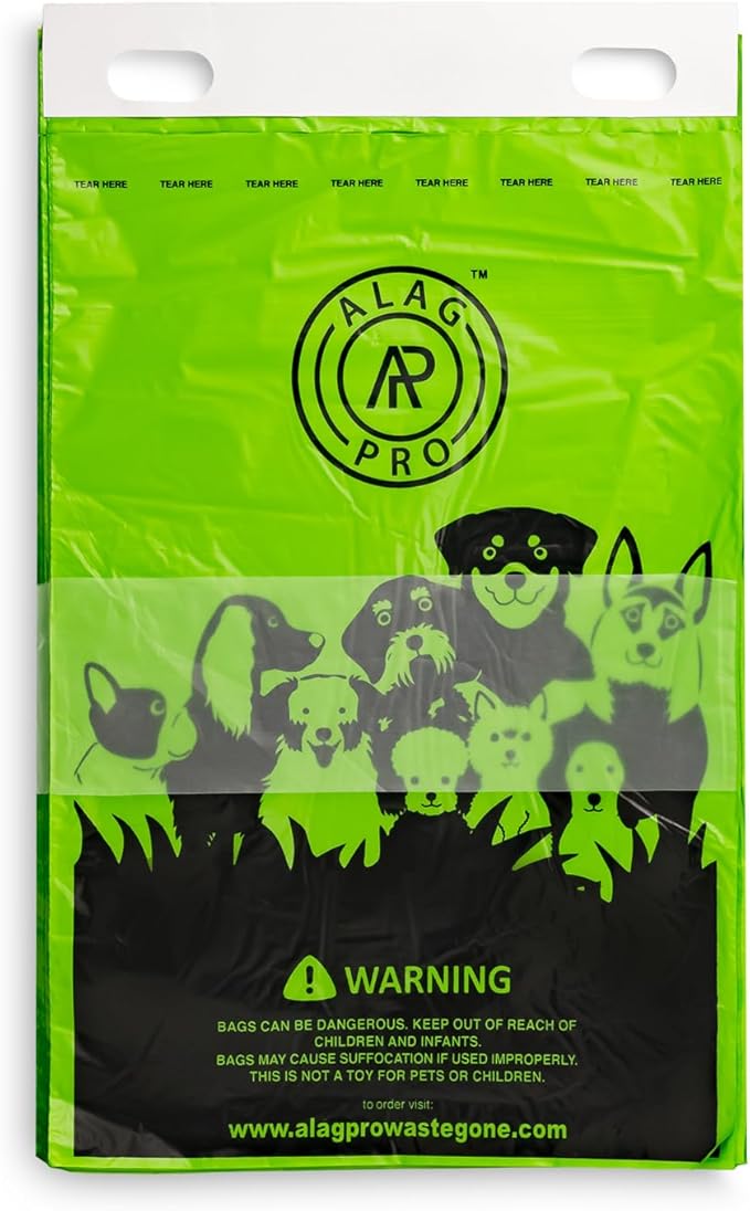 ALAGPRO® 3200 Pull-Strap Dog Waste Station Refill Header Bags - Fit Any Pet Waste Header Stations - 45% Thicker than Competitor Bags - 32 Headers of 100 Bags for Backyard, Parks & HOA's