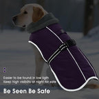 Warm Dog Coat Reflective Jacket,Size S Waterproof Winter Coat Turtleneck Dog Clothes for Cold Weather,Thick Fleece Snowsuit Christmas Vest for Small Dogs,Thermal Cold Weather Coats,Purple,S