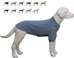 Lovelonglong Ribbed Dog T-Shirt Cotton Knitted Dog Sweaters for All Season Pet T-Shirts for Large Medium Small Dogs Grayish Blue 2XL