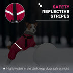 BRKURLEG Dog Winter Coat with Harness Built in, Winter Dog Jacket for Small and Medium Dogs, Small Dogs Snowsuit Reflective Windproof Cold Weather Coat, Puppy Warm Fleece Coats, Hot Pink, S