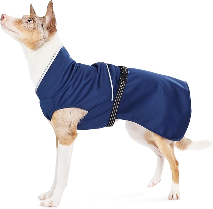 Goldpaw Rainpaw Waterproof Dog Raincoat - Durable Dog Rain Jacket for All Seasons - Easy to Wear, Adjustable, Premium Pet Outerwear - Made in The USA - Machine Washable - Navy - Size 8