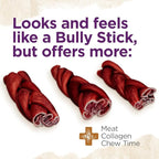 Natural Farm Odor-Free Super Braided Collagen Dog Chews (6-Inch, 5-Pack) First Ever Real Bull Sticks Alternative, 100% Natural Angus Hide Collagen Treats- More Protein More Chew Time for All Dogs
