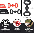 Natural Rubber Dog Toys for Large Aggressive Chewers - Lifetime Replacement - Tough Tug War Dog Toy for Large Dogs Tooth Clean, Red