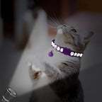 BANMODER 2 Pack Reflective Cat Collar Breakaway with Bell,Personalized Kitten Collars,Adjustable Safety Buckle Collar for Male Cats Girls & Boys (Purple)