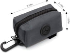 SLSON Pet Waste Bag Dispenser Zippered Pouch,Portable Dog Poop Bag Holder Leash Attachment Lightweight Fabric Bags (Dark Grey)