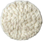 Cat Knitted Bed Mat, Extra-Soft Washable Warm Round Pads Cushions for Indoor Kittens, Cat Trees Towers, Perfect for Kneading and Sleeping (White,Large)