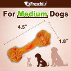 AFreschi Turkey Tendons for Dogs, USA-Sourced, Healthy Dog Treats, Rawhide-Free Puppy Chews, Long Lasting, All Natural, Hypoallergenic Dog Treats for Medium Breeds, 3 Count Pack Bone (M)