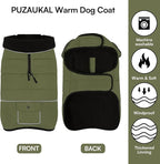 Dog Coat, Small Dog Jacket, Windproof Dogs Puffer Jacket, Fleece Lined Warm Dogs Winter Coat with Harness Hole (Army Green M)