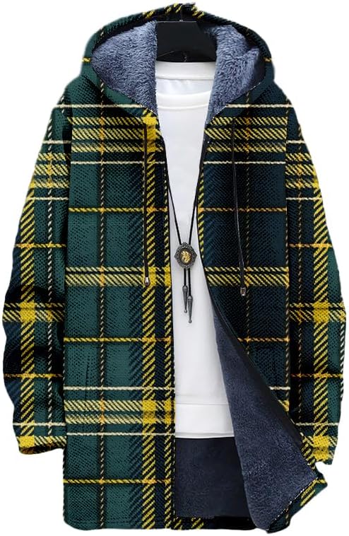 Oversized Full Zip Hoodie for Men Sherpa Fleece Lined Jacket with Hood Soft Warm Winter Coat with Pockets