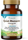 NaturVet Quiet Moments Calming Aid Melatonin Dog Supplement – Helps Reduce Stress in Dogs – for Pet Storm Anxiety, Motion Sickness, Grooming, Separation, Travel – 30 Ct. Tablets