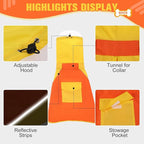 BINGPET Dog Raincoat - Adjustable Rain Jacket with Reflective Stripes, Waterproof Clear Hooded Slicker Poncho, Snowproof Windproof Clothes for Medium Large Dogs (Yellow-Orange, L)
