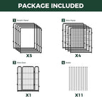 FXW Pawadise Acrylic & Wire Mesh Indoor Dog Playpen, Heavy Duty 32 Inch 10 Panels Metal Dog Pen for Small and Medium Dogs, Black│Patented