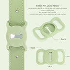 WHIPPY Airtag Leather Dog Collar GPS Tracker Air Tag Puppy Collar Adjustable Soft Leather Padded Dog Collar with Airtag Holder Case for Small Medium Large Dog Pet Backpack,Green